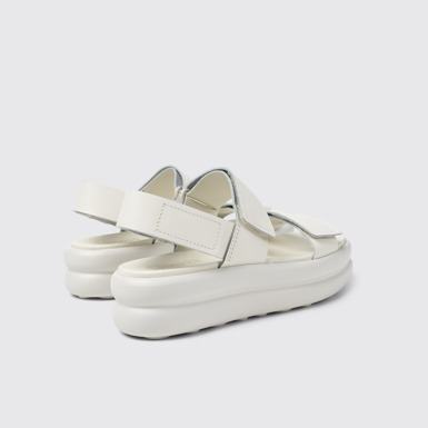 Back view of Pelotas Flota Up White Leather Sandals for Women.