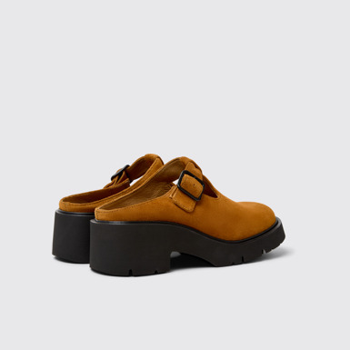 Back view of Milah Brown Nubuck Sandals for Women.