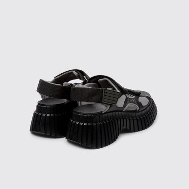 Back view of Pix BCN Multicolor Leather and Textile Sandals for Women.