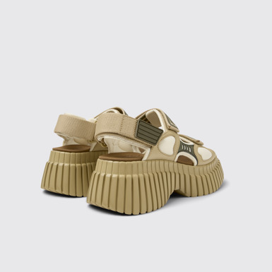 Back view of Pix BCN Multicolor Leather and Textile Sandals for Women.