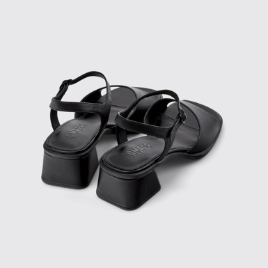 Back view of Kora Sandal Black Leather Sandals for Women.