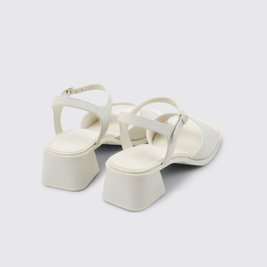 Back view of Kora Sandal White Leather Sandals for Women.
