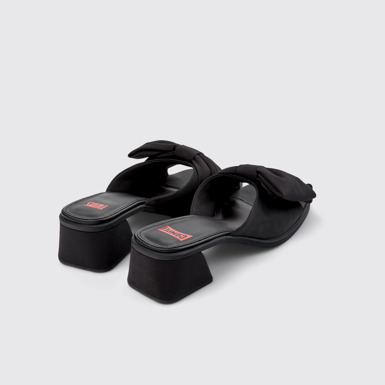 Back view of Twins Black Recycled PET Sandals for Women.