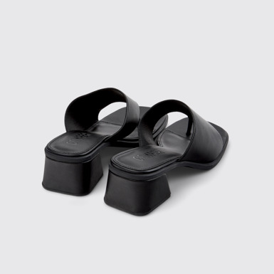 Back view of Kora Sandal Black Leather Sandals for Women.