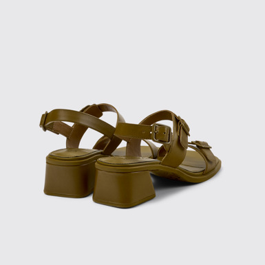 Back view of Kora Sandal Green Leather Sandals for Women.
