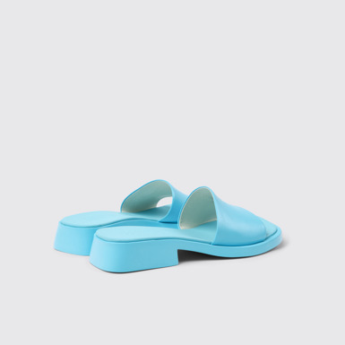 Back view of Dana Blue Leather Sandals for Women.