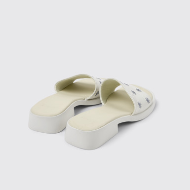 Back view of Dana White Leather Sandals for Women.