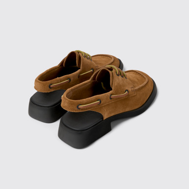 Back view of Dana Brown Nubuck Mocasin Shoes for Women.