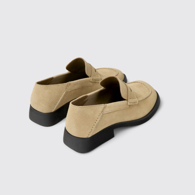 Back view of Dana Beige Nubuck Moccasin/Ballerina for Women.