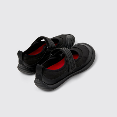 Back view of Path Black Leather Sneakers for Women.