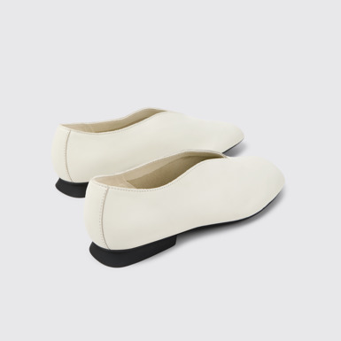 Back view of Casi Myra White Leather Women's Shoes.