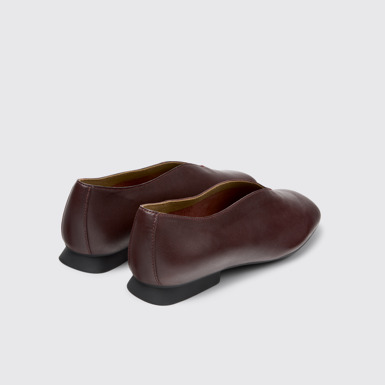 Back view of Casi Myra Burgundy Leather Shoes for Women.