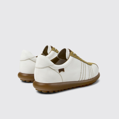 Back view of Pelotas White Suede and Leather Shoes for Women.