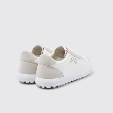 Back view of Pelotas XLite White Recycled PET and Nubuck Sneakers for Women.