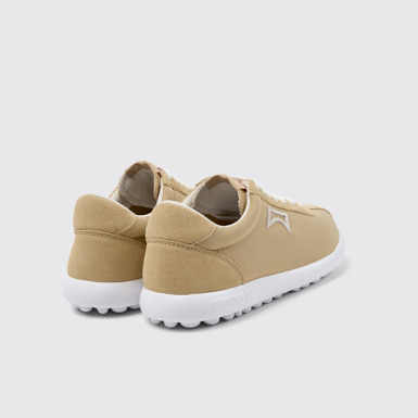 Back view of Pelotas XLite Beige Recycled PET and Nubuck Women's Sneakers.