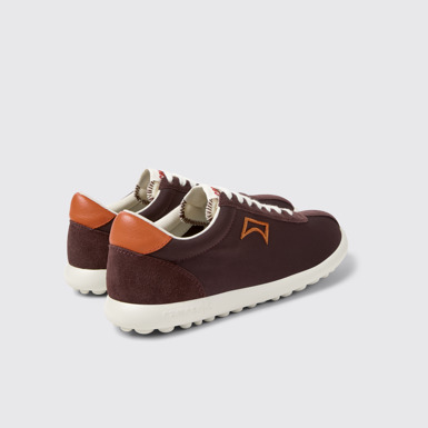 Back view of Pelotas XLF Burgundy Textile and Nubuck Sneakers for Women.