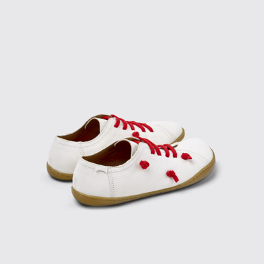 Back view of Twins White Leather Women's Shoe.