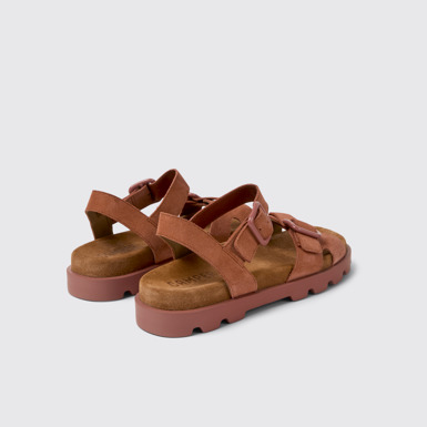 Back view of Brutus Sandal Red Nubuck Sandals for Women.