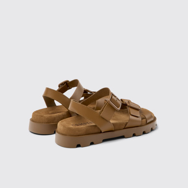Back view of Brutus Sandal Brown Leather Sandals for Women.