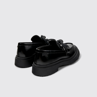 Back view of Walden Black Leather Women's Moccasin/Ballerina.