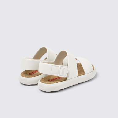 Back view of Pelotas Flota White Leather Sandals for Women.