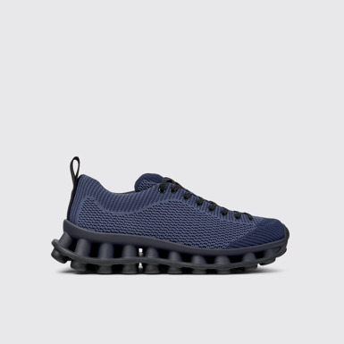 Side view of Camper x SUNNEI - PELOTISSIMA Blue and Black Textile Women's Sneakers.