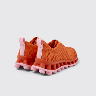 Back view of Camper x SUNNEI - PELOTISSIMA Pink, Orange and Red Textile Sneakers for Women.