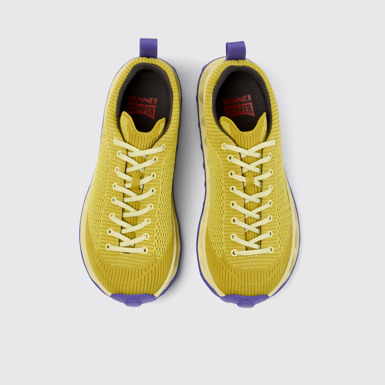 Overhead view of Camper x SUNNEI - PELOTISSIMA Yellow and Blue Textile Women's Sneakers.