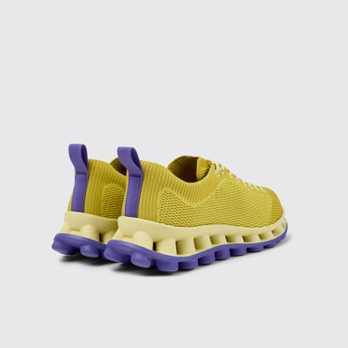 Back view of Camper x SUNNEI - PELOTISSIMA Yellow and Blue Textile Women's Sneakers.