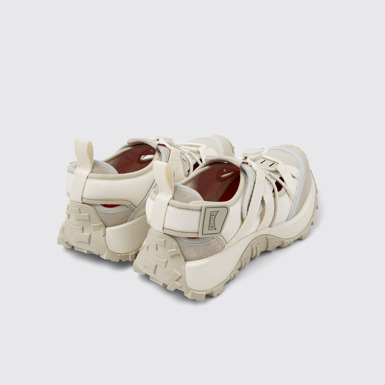 Back view of Drift Trail Beige Textile and Nubuck Sneakers for Women.