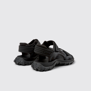 Back view of Drift Trail Sandal Black Leather Women's Sandals.