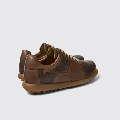 Back view of Twins Brown Leather Shoes for Women.