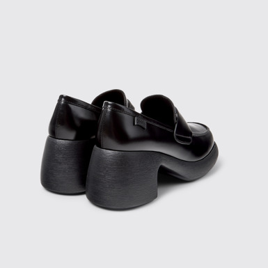 Back view of Thelma II Black Leather Moccasins for Women.
