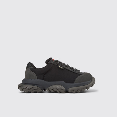 Side view of Karst Trek - GORE-TEX Gray Textile and Nubuck Sneakers for Women.