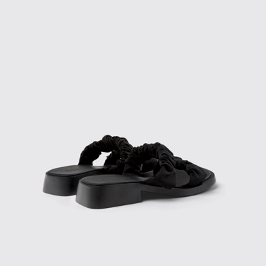 Back view of Dana Black Recycled PET Sandals for Women.