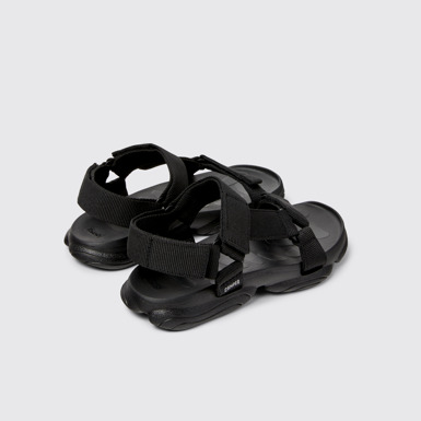 Back view of Karst Sandal Black Recycled PET Women's Sandal.