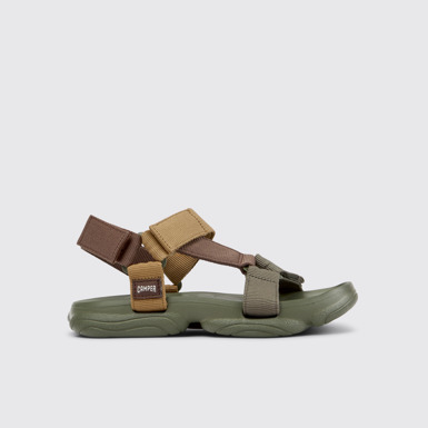 Side view of Karst Sandal Brown Textile Sandals for Women.