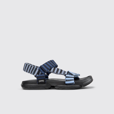 Side view of Karst Sandal Blue Textile Sandals for Women.