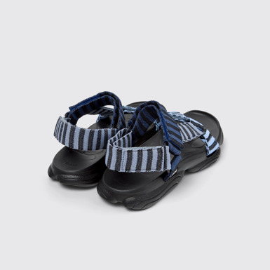 Back view of Karst Sandal Blue Textile Sandals for Women.