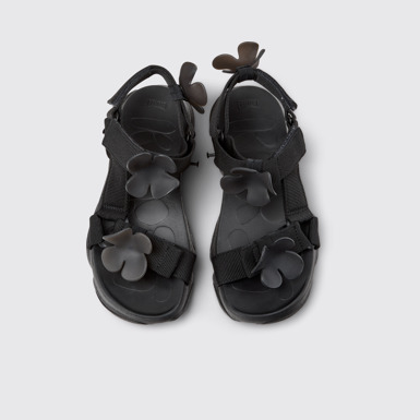 Karst Sandal Sandalias de textil negras para mujer.