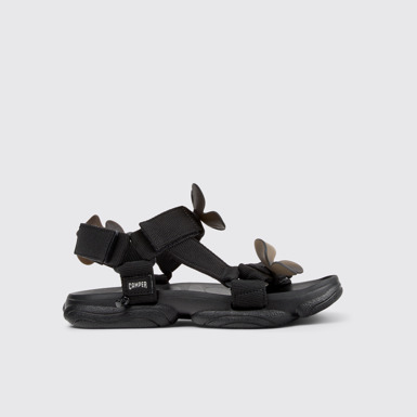 Karst Sandal Sandalias de textil negras para mujer.