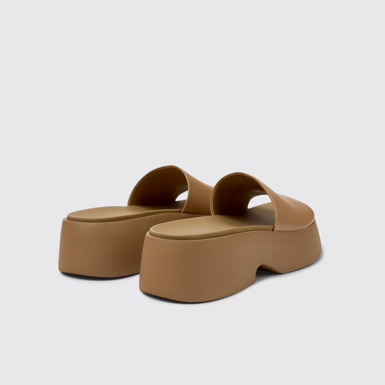 Back view of Tasha Nude Leather Sandals for Women.