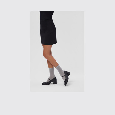 Kora Black Leather Moccasins for Women.