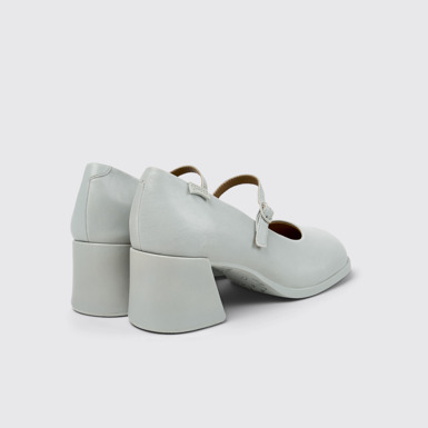 Back view of Kora Gray Leather Moccasins for Women.
