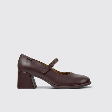 Side view of Kora Burgundy Leather Moccasins for Women.
