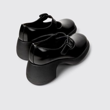 Back view of Thelma II Black Leather Moccasins for Women.