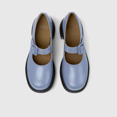 Thelma II Mocasines azules de piel para mujer.