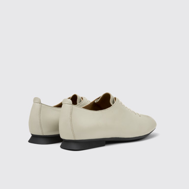 Back view of Casi Myra Gray Leather Shoes for Women.