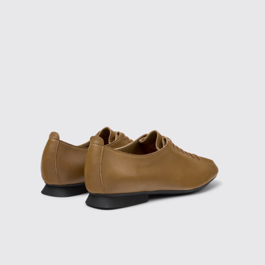 Back view of Casi Myra Brown Leather Shoes for Women.