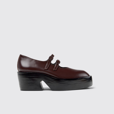 Billie Mocassins en cuir bordeaux pour femme.